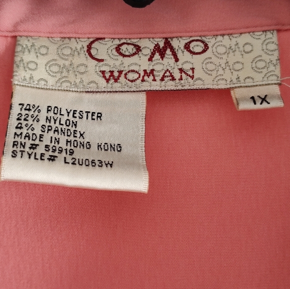 🌸4/$20🌸 Woman's coral button down top blouse Size 1x - Picture 6 of 6